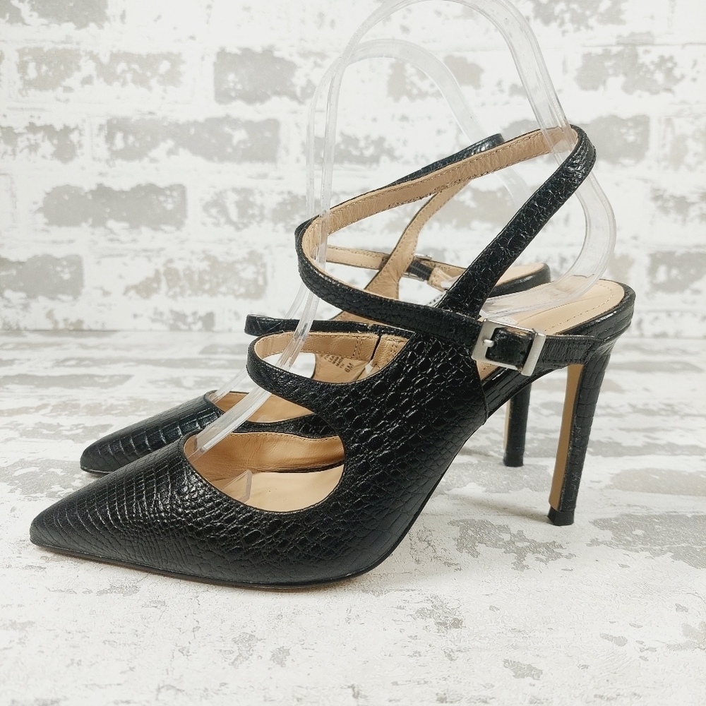 Charles David Black Strappy Heels